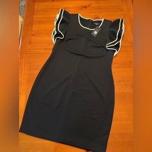 Tommy Hilfiger Black Mini Dress with Cream Trim